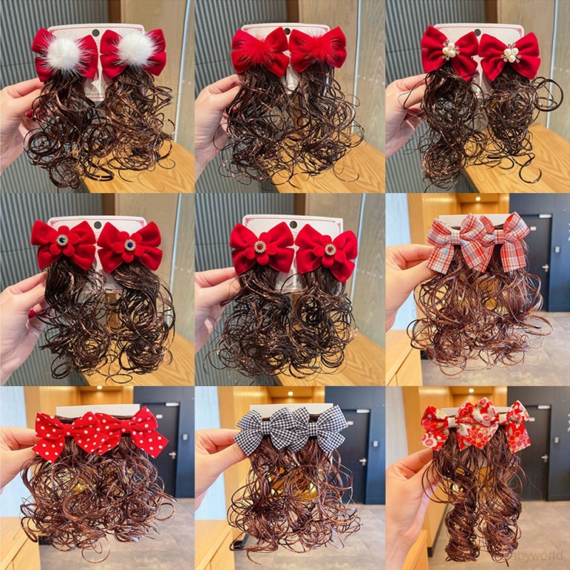 Kẹp Tóc Hình Nơ Màu Đỏ Phong Cách Trung Hoa Mừng Năm Mới Cho Bé Gái