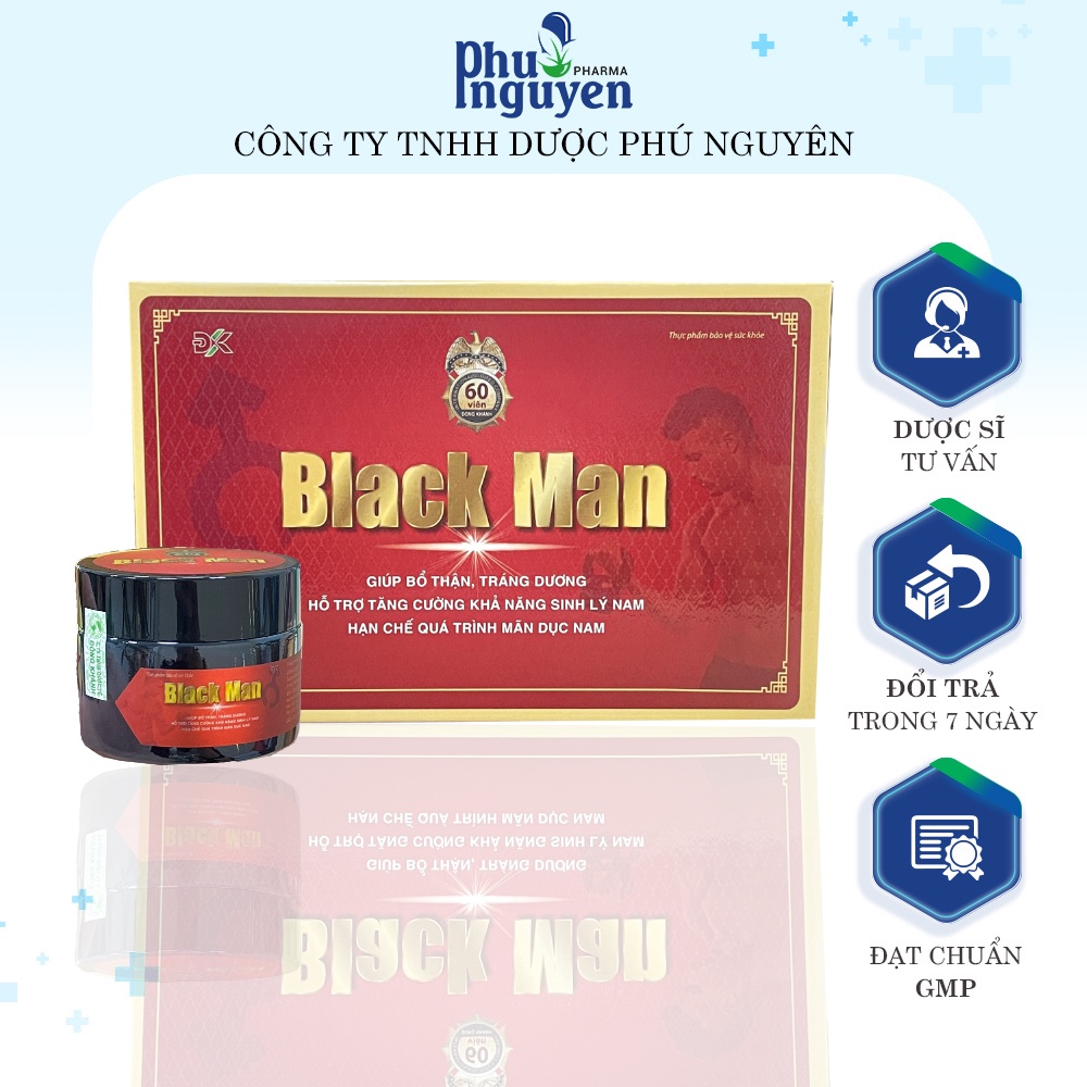 Viên Uống Bổ Thận Tráng Dương Tăng Cường Sinh Lý Nam Black Man- Hộp 2 lọ x 30 viên/lọ