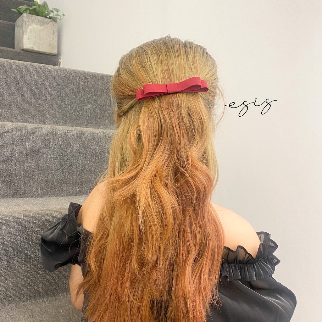 KẸP BẤM HÌNH NƠ RUY BĂNG TRƠN HÀN QUỐC ESIS ACCESSORIES