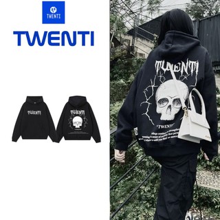 Áo Hoodie TWENTI Nỉ Bông In Đầu Lâu Cá Tính