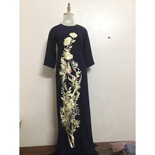 Áo dài thêu lụa tằm