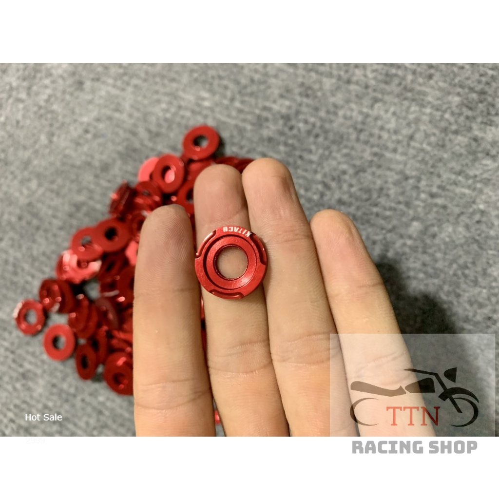 Long Đền gắn Dàn Áo xe máy Nhôm Kitaco màu Đỏ 6li và 8li, 10li Siêu Rẻ Đẹp