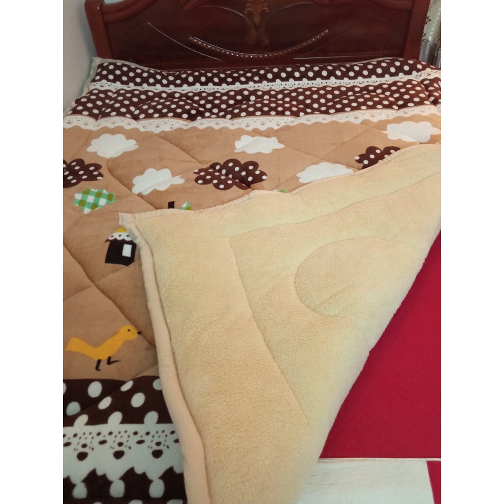 Chăn Lông Cừu Đại Hàn Loại 1 dày nặng 2.5kg Siêu Ấm