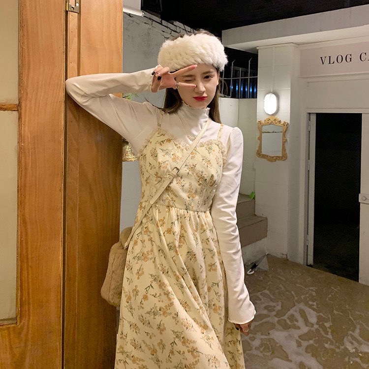 H.A.N STORE  CÓ SẴN - Váy/ Đầm yếm tiểu thư dài hai dây may ren siêu xinh - 3 ẢNH THẬT Ở CUỐI