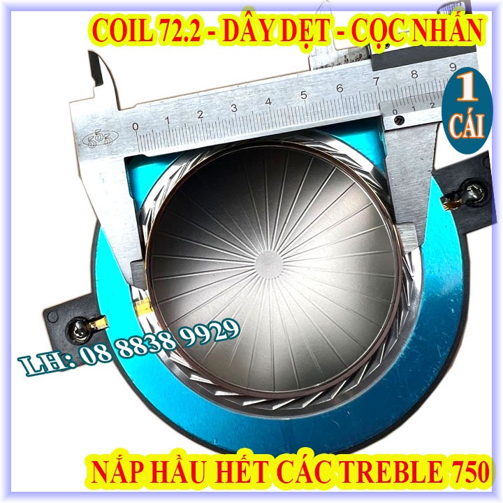 COIL DÂY DẸT LOA TREBLE 72.2mm CÓ CỌC NHẤN - DÙNG CHO HẤU HẾT TREBLE 750 - GIÁ 1 CHIẾC