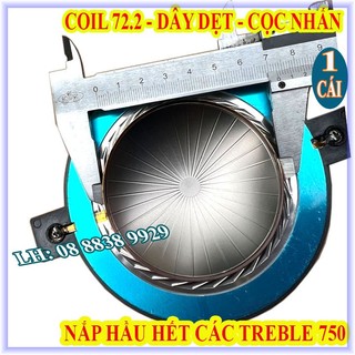 Coil dây dẹt loa treble 72.2mm có cọc nhấn - dùng cho hấu hết treble 750 - giá 1 chiếc