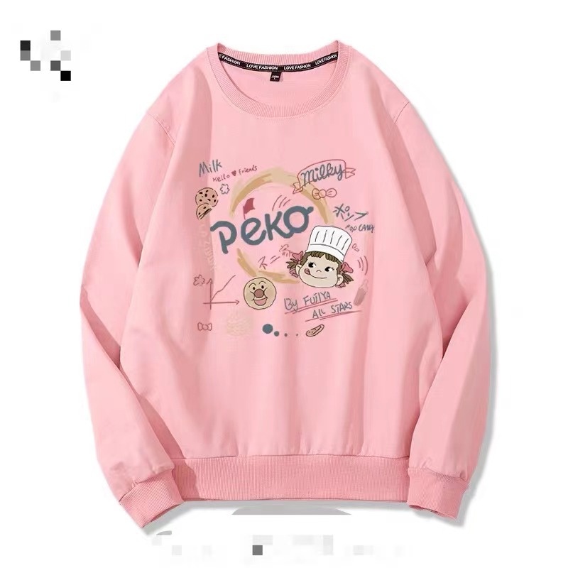 Aphrod Áo Hoodie Nhung Tay Dài Dáng Rộng In Hình Dễ Thương Cỡ Lớn Cho Nữ