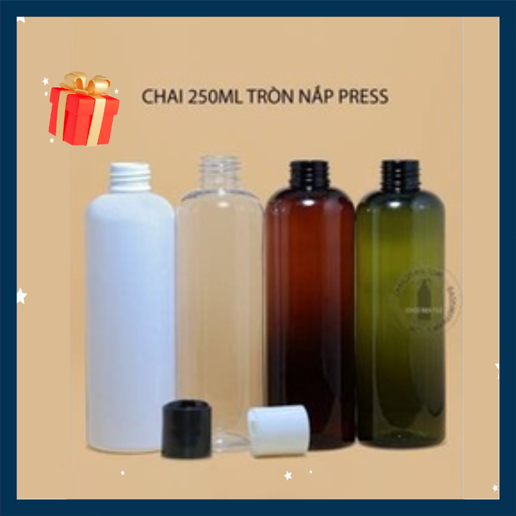 CHAI 250ML TRÒN NẮP PRESS