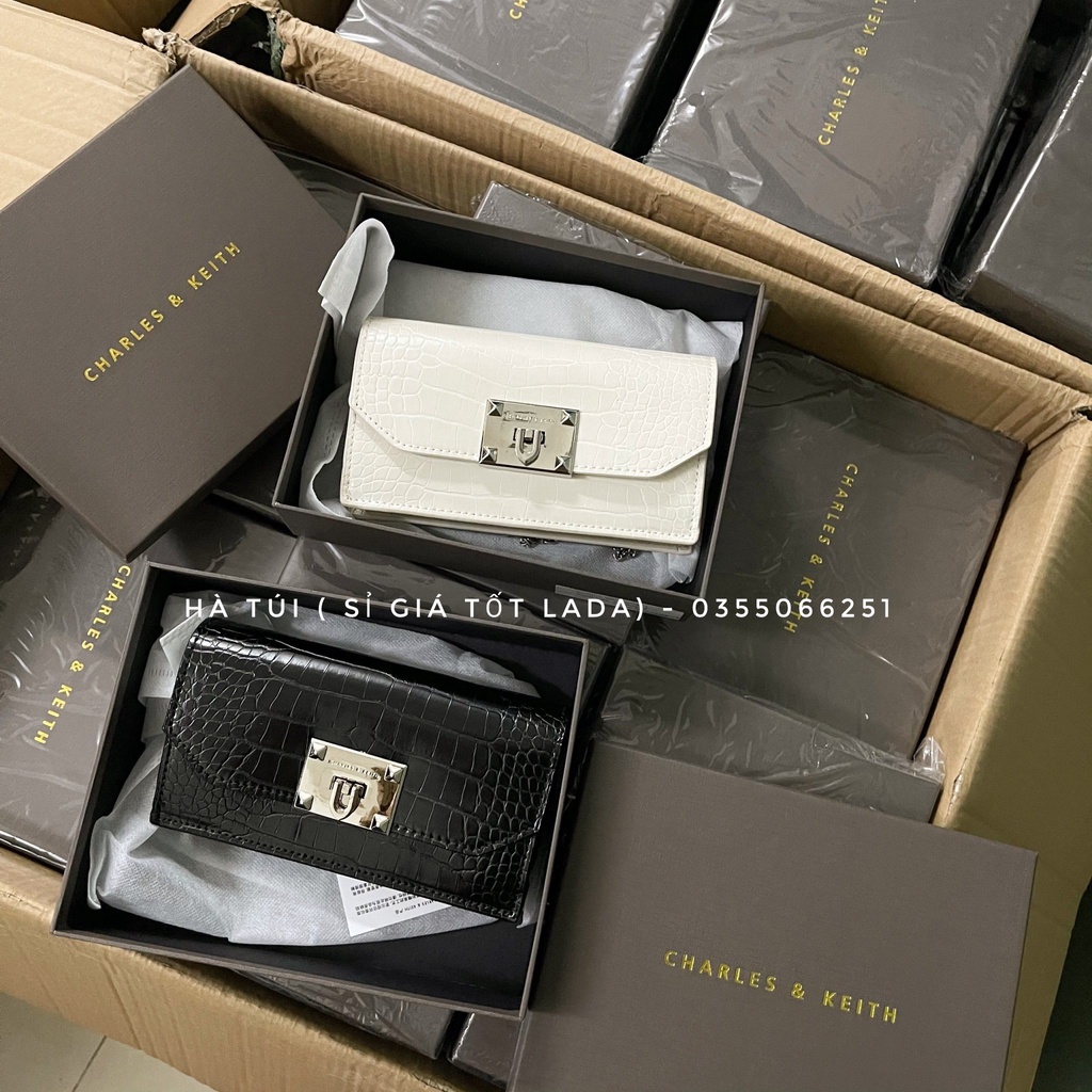 Túi Ci kay khóa gập dáng chữ nhật