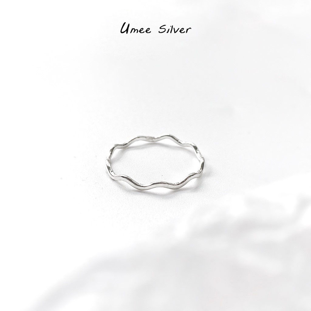 Nhẫn bạc nữ Umee Silver, nhẫn nữ trơn sóng chất liệu bạc 925