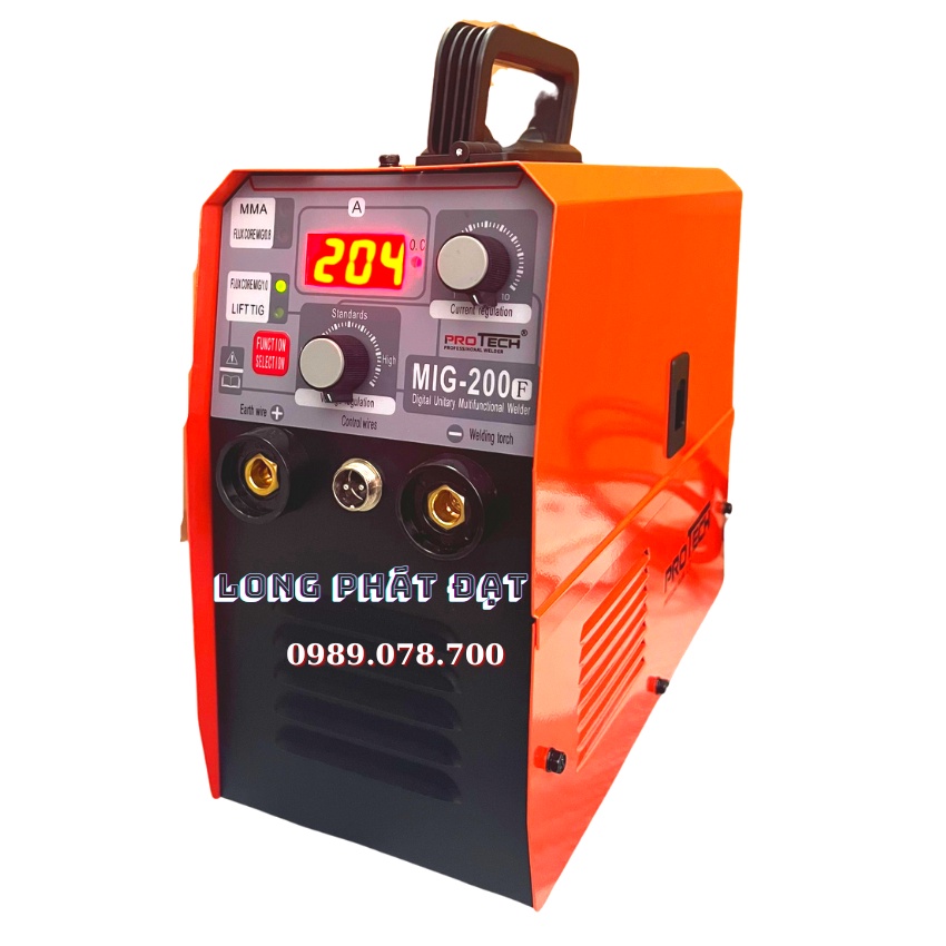 Máy Hàn Mig Không Dùng Khí Protech 200F-Thế Hệ Mới-3 Chức Năng-Gia đình Và Thợ-2 Nút Chỉnh Riêng Biệt