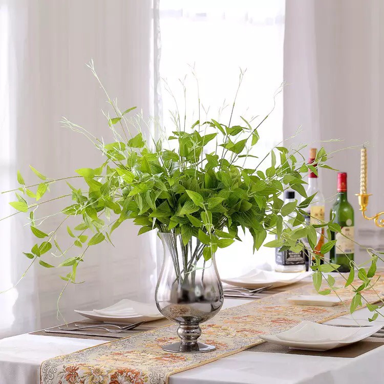 Chùm cỏ ngọc xanh mát dài 85cm điểm bình hoa, trang trí,decor nhà cửa