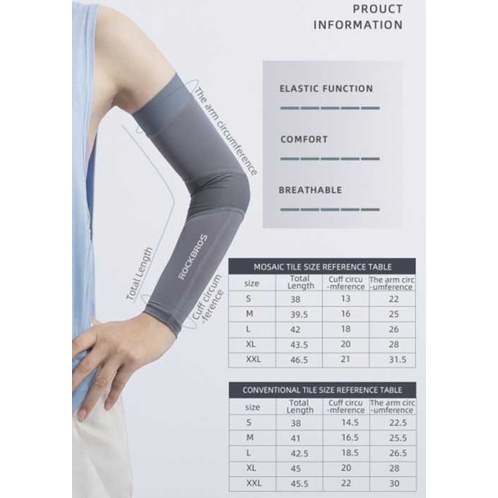 Găng cánh tay ROCKBROS thoáng khí mát bảo vệ chống nắng và tia UV thoải mái thời trang khi chơi thể thao