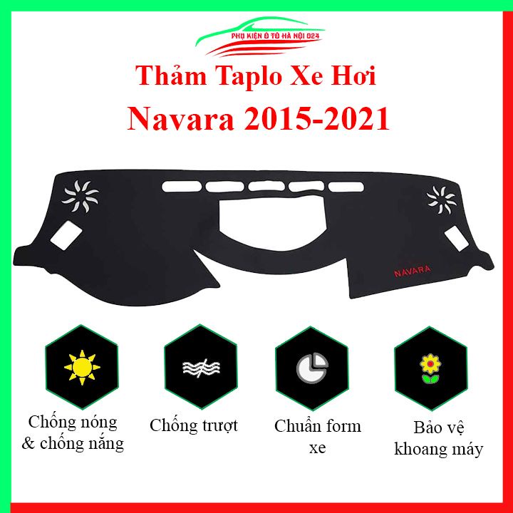 Thảm taplo ô tô Navara 2015-2021 cao cấp, thảm nhung lót taplo xe hơi chống nắng, cách nhiệt tốt