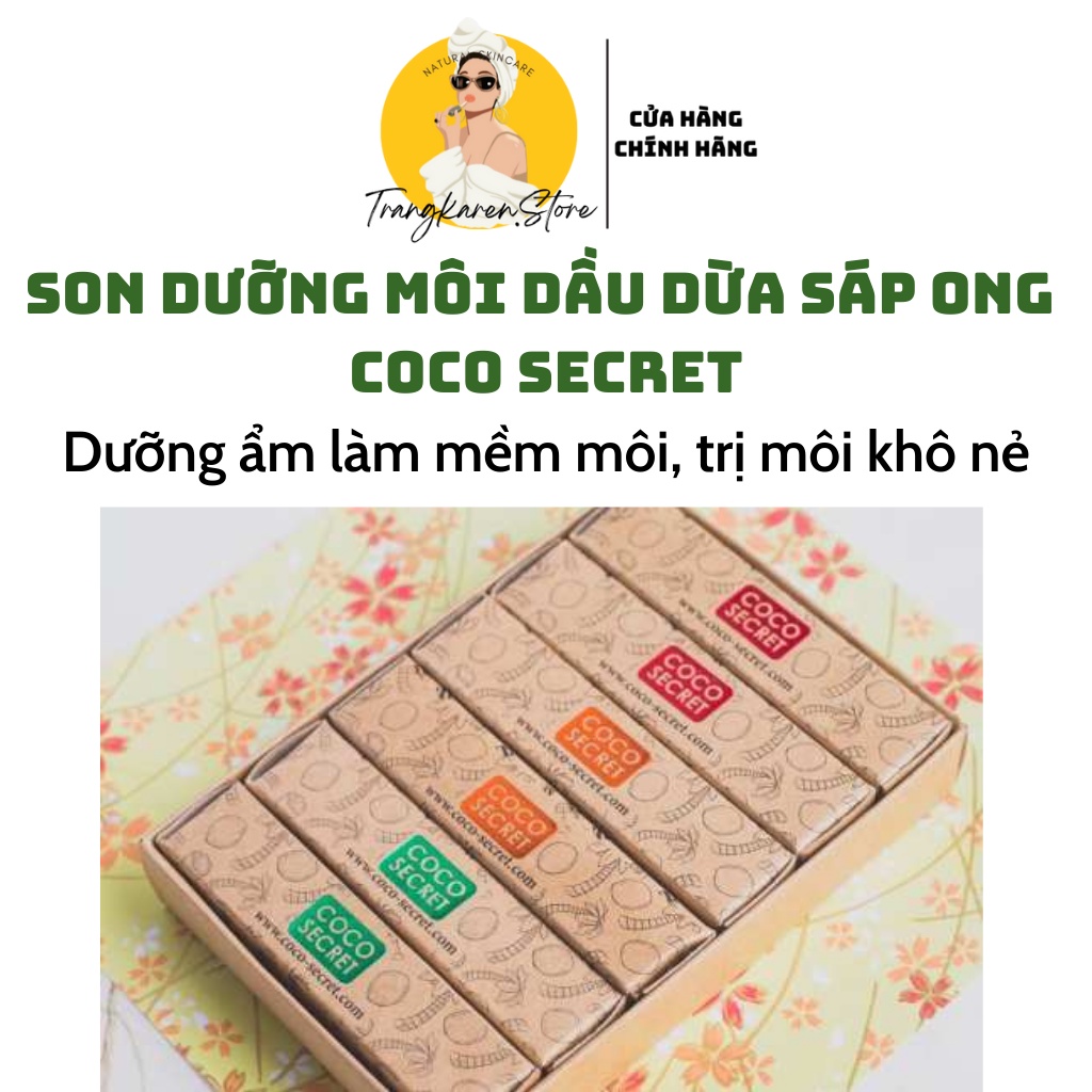 Son dừa sáp ong Cocoscrest dưỡng môi 5g