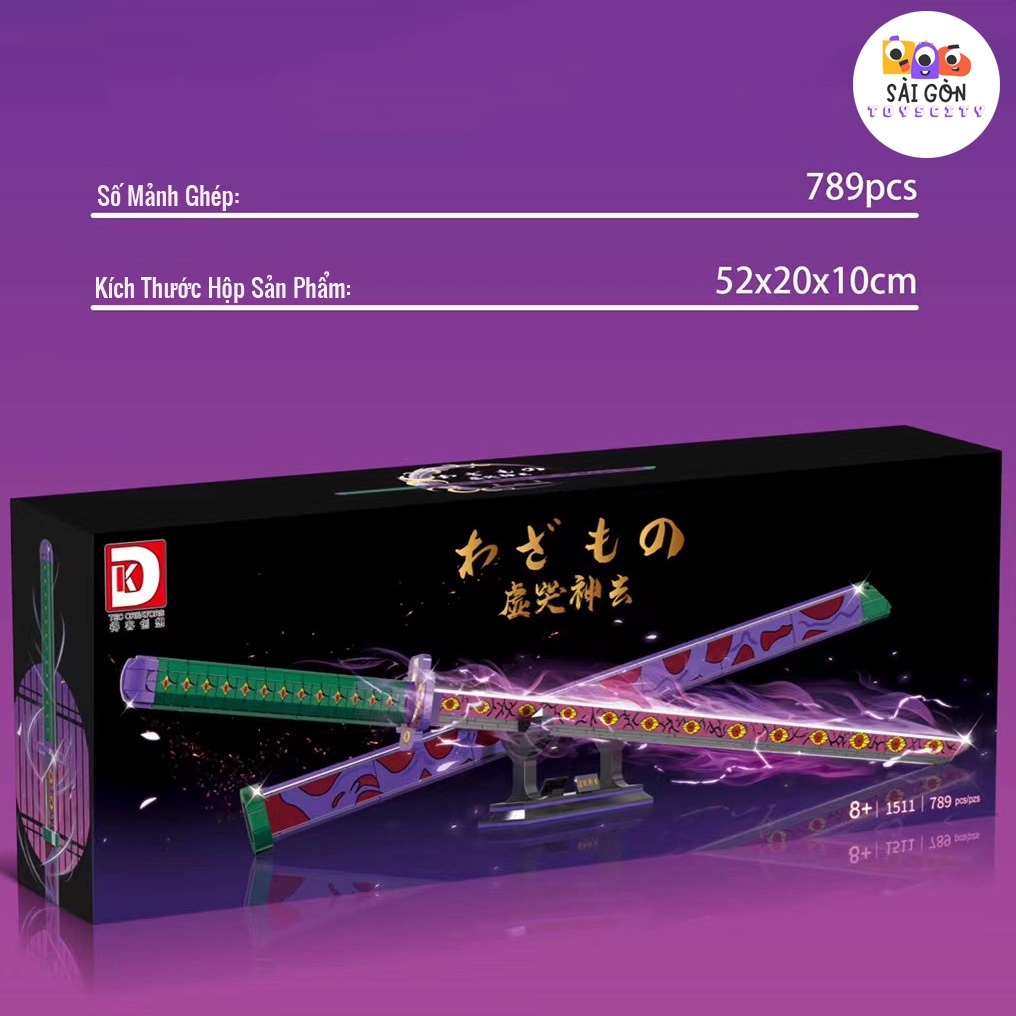 Đồ Chơi Lắp Ráp Mô Hình Kiếm Kokushibou Thượng Huyền Nhất Trong Kimetsu No Yaiba DK1511 Với 789 Mảnh Ghép