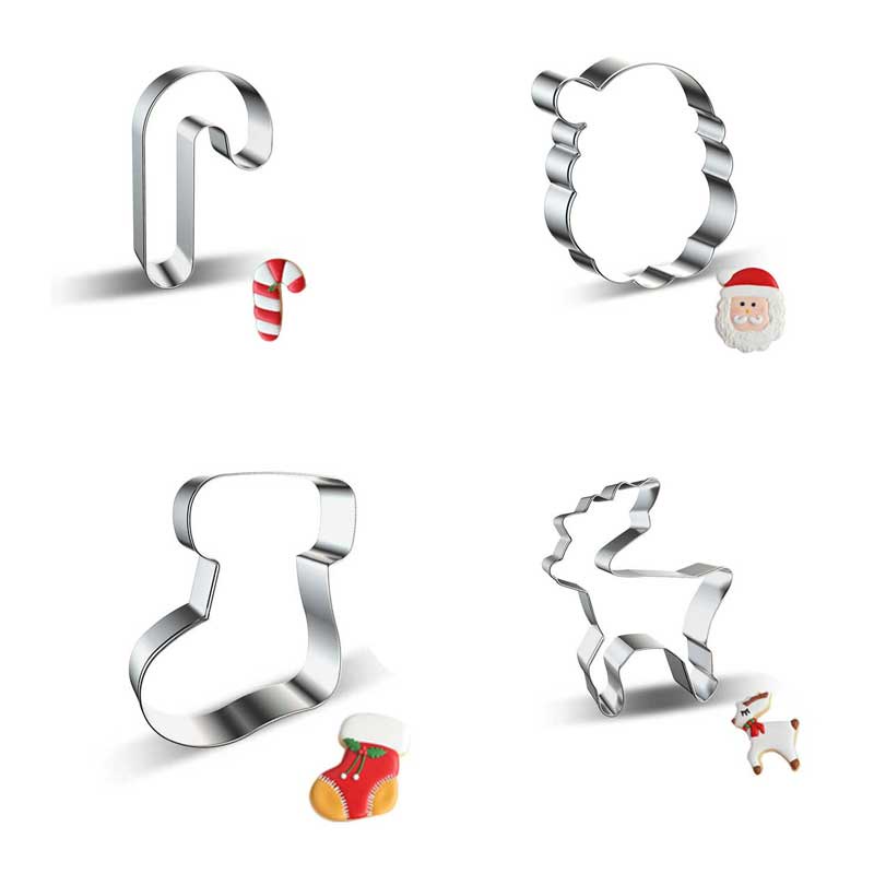 1 Khuôn Cắt Bánh Quy Bằng Thép Không Gỉ Phong Cách Giáng Sinh