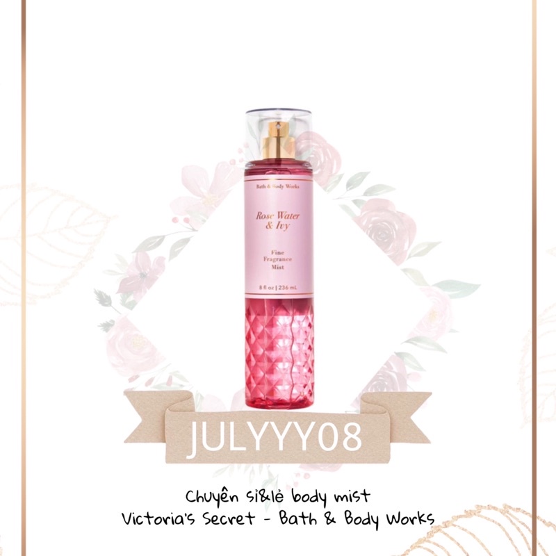 Xịt Thơm Toàn Thân ROSE WATER & IVY +jɥȽÿ08+