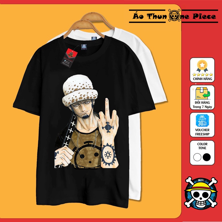 ⚡️FREESHIP⚡️Áo Thun In Hình Law One Piece Trắng Đen Cực Chất, Cực Ngầu