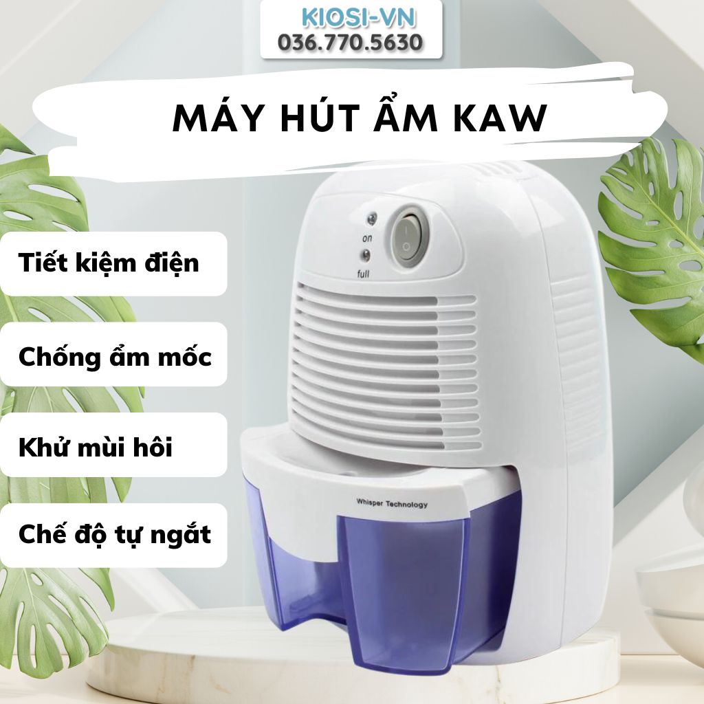 Máy Lọc Không Khí - Máy Hút Ẩm Mini Thông Minh KAW Công Suất Lớn, Giảm Ẩm Mốc Và Vi Khuẩn BH 1 ĐỔI 1