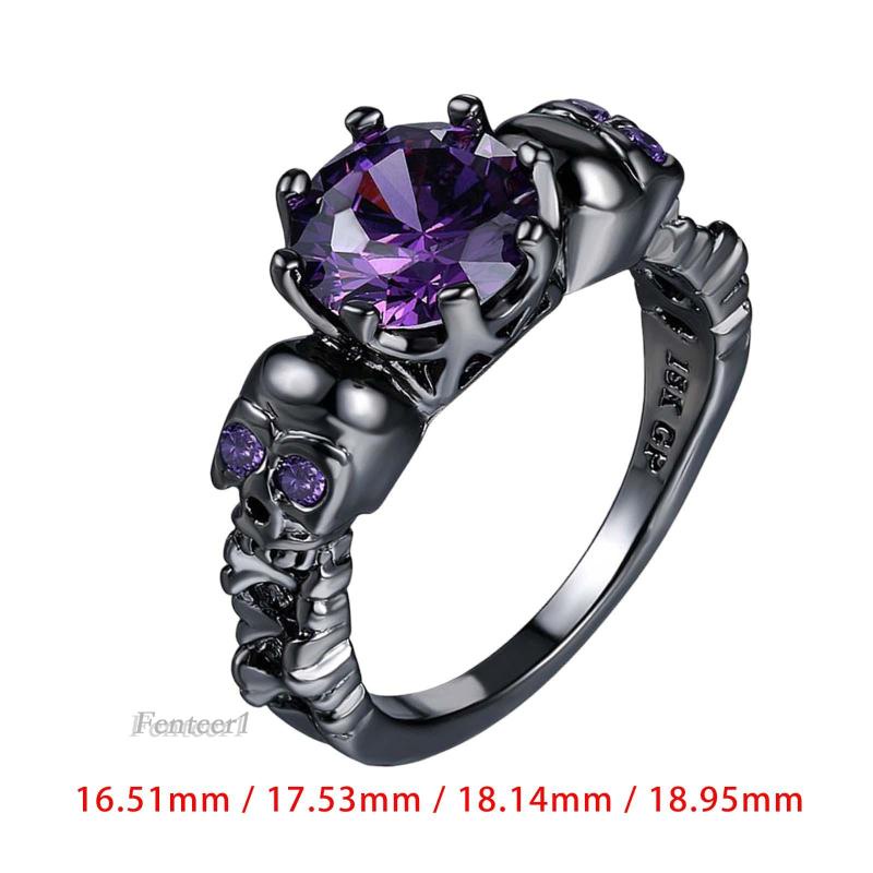 [Fenteer1] Đầu Lâu Rỗng Màu Đen Hợp Thời Trang Phong Cách Gothic Cho Tiệc Halloween / Sinh Nhật