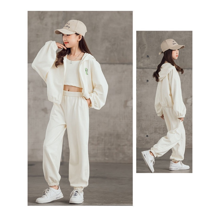 Đồ bé gái | Set Đồ Thể Thao Gồm Áo Hoodie Tay Dài + Áo Khoác Không Tay + Quần Dài Dành Cho Bé Gái 3-5 - 8-10 - 14 Tuổi