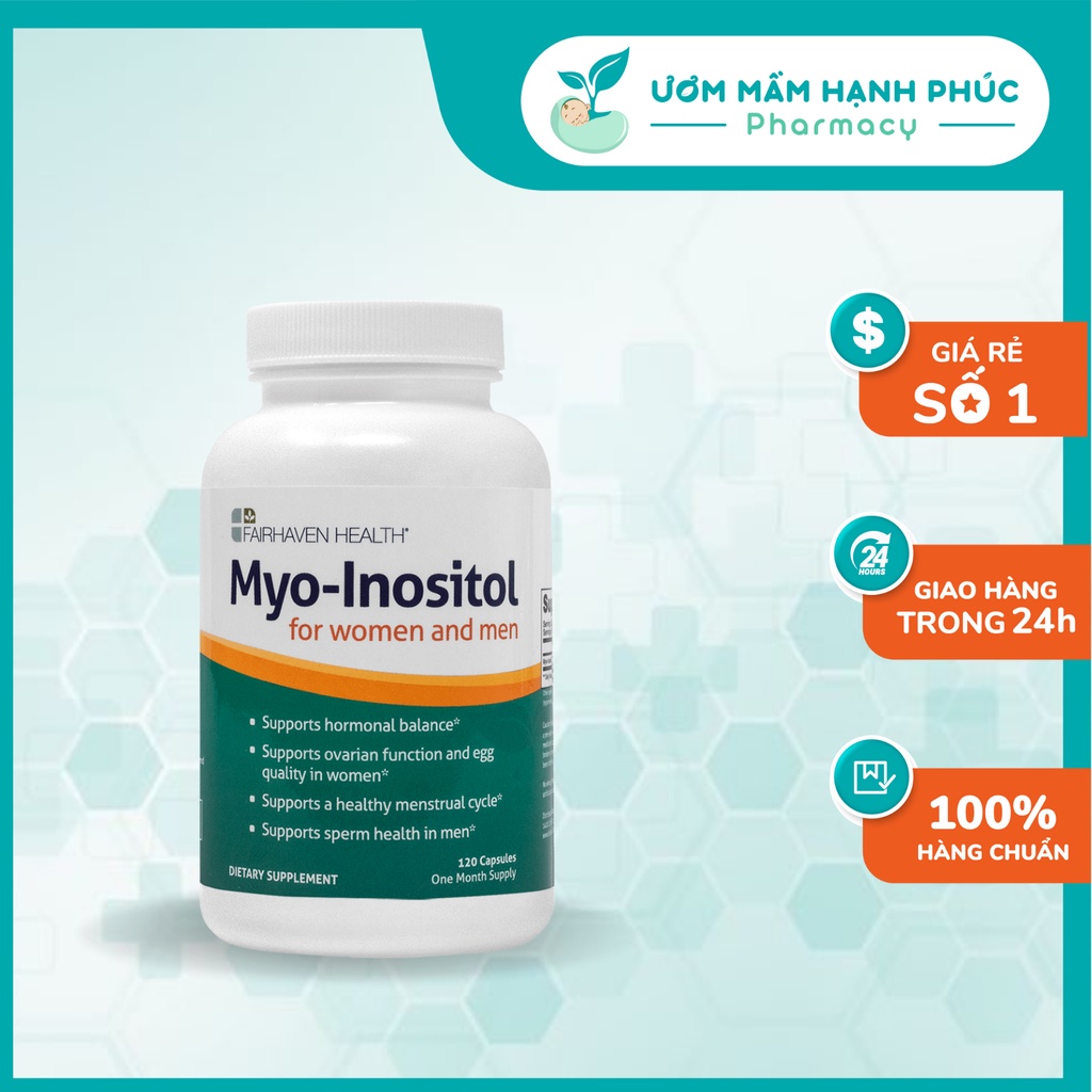 Myo Inositol Fairhaven Health [CHUẨN 100%] tăng thụ thai tự nhiên, hỗ trợ vô sinh hiếm muộn
