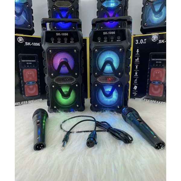 Loa bluetooth karaoke mini kèm mic SK-1096 cao cấp