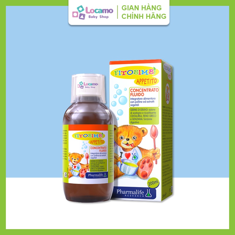 Siro ăn ngon cho bé Fitobimbi Appetito Giảm biếng ăn Giúp bé hấp thu dinh dưỡng hiệu quả Hết biếng ăn Chai 200ml