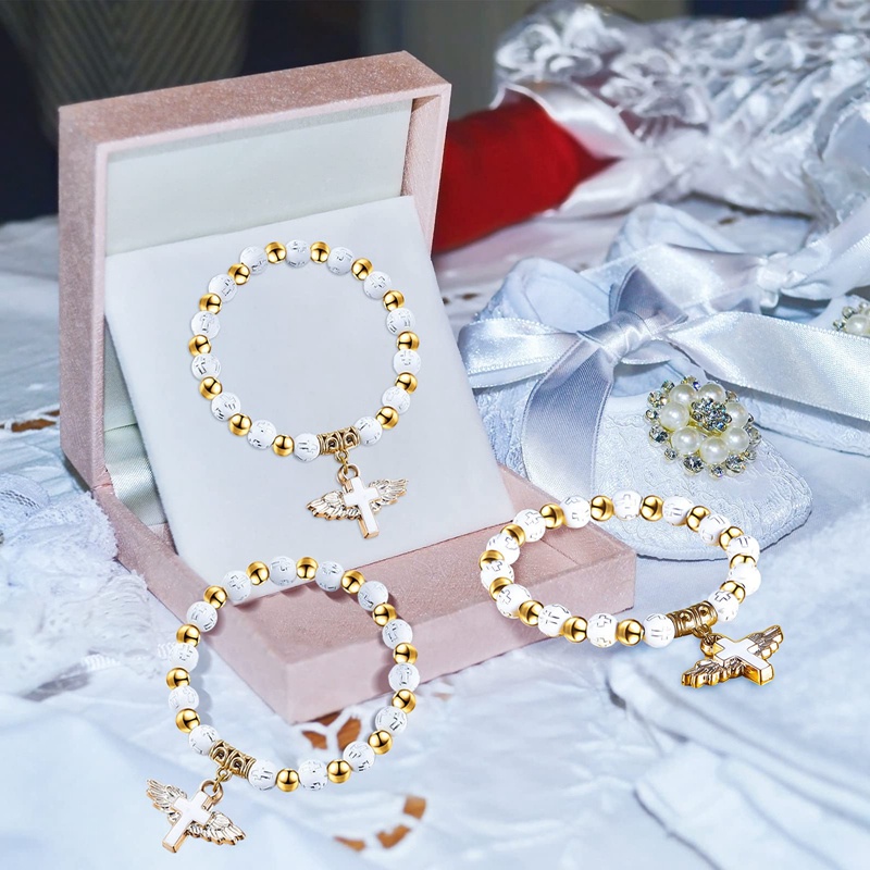 Vòng Đeo Tay Cánh Thiên Thần Bằng Acrylic Kèm Túi Organza Cho Bé Trai Và Bé Gái