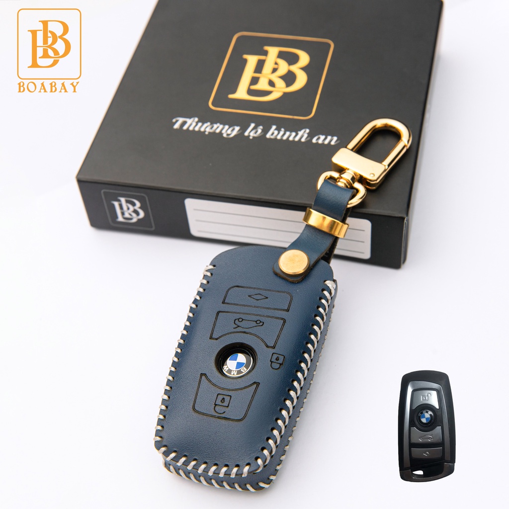 Bao Da Chìa Khoá BMW ( Khóa Vuông ) Da Bò Thật Nhập khẩu ITALY, hoàn thiện khâu tay thủ công, bảo hành 2 năm