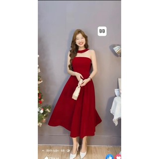 Váy nhung đỏ cúp ngực, đầm dự tiệc sang trọng, đầm body dự tiệc cúp ngực