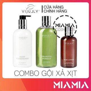 Combo Dầu Gội Bưởi Vijully chính hãng - Xịt tinh dầu kích mọc tóc, dầu xả và dầu gội Vi Jully