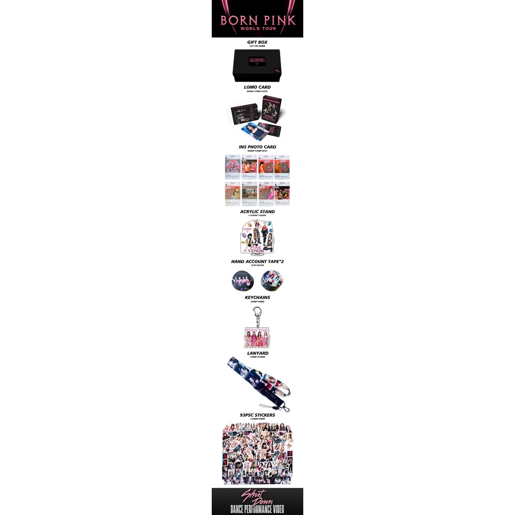 Blackpink Album BORN PINK Keychain, Standee Gift Box Set