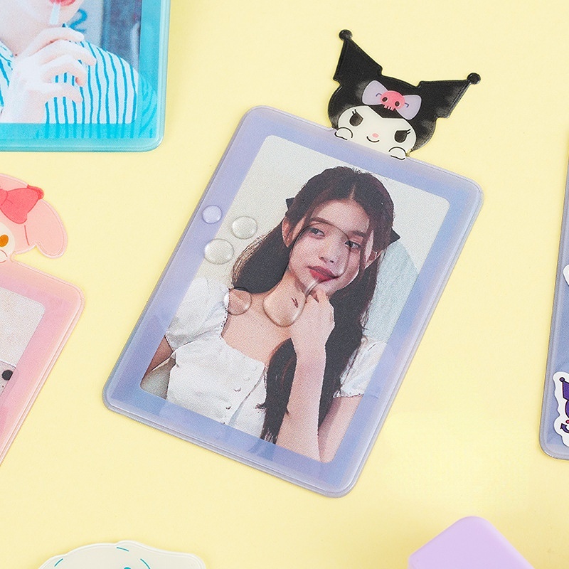 Túi Đựng Thẻ Trong Suốt Họa Tiết Kuromi Dễ Thương Giá Đỡ