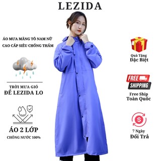 Áo mưa măng tô bộ người lớn 1 người siêu chống thấm 2 lớp LEZIDA MTTIM