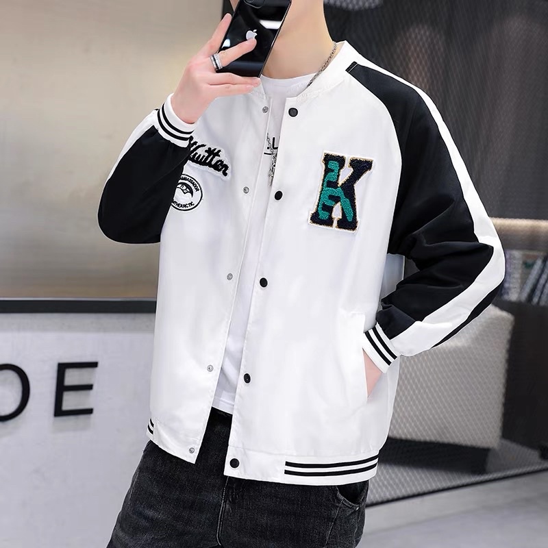 Áo bóng chày đôi hình thêu K thật