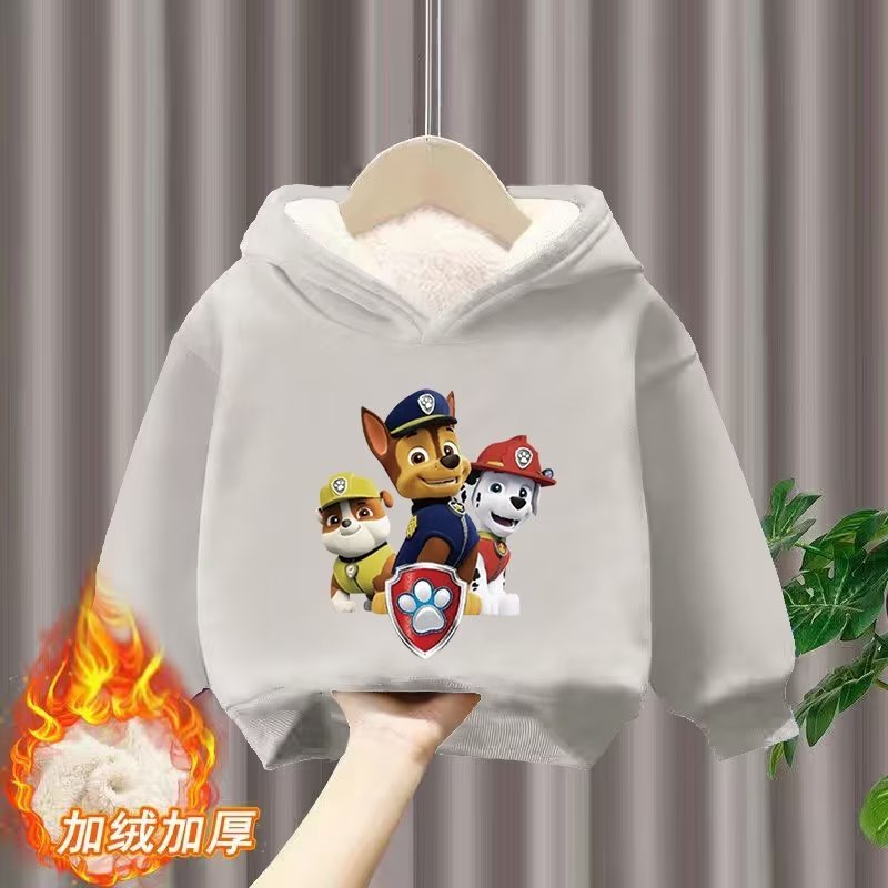Áo Hoodie Lót Lông Cừu In Họa Tiết Hoạt Hình Dễ Thương Cho Bé Trai Và Gái