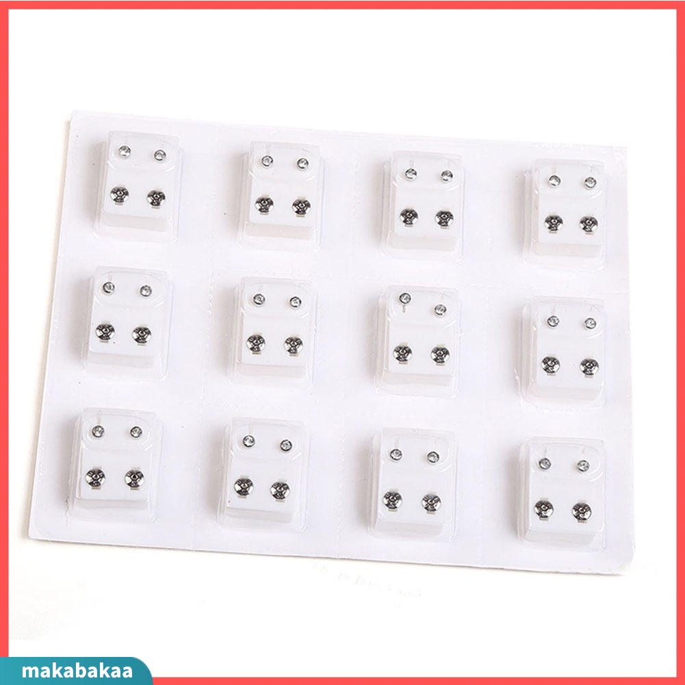 Set 12 Đôi Khuyên Tai Kim Loại Cho Máy Bấm Lỗ Tai