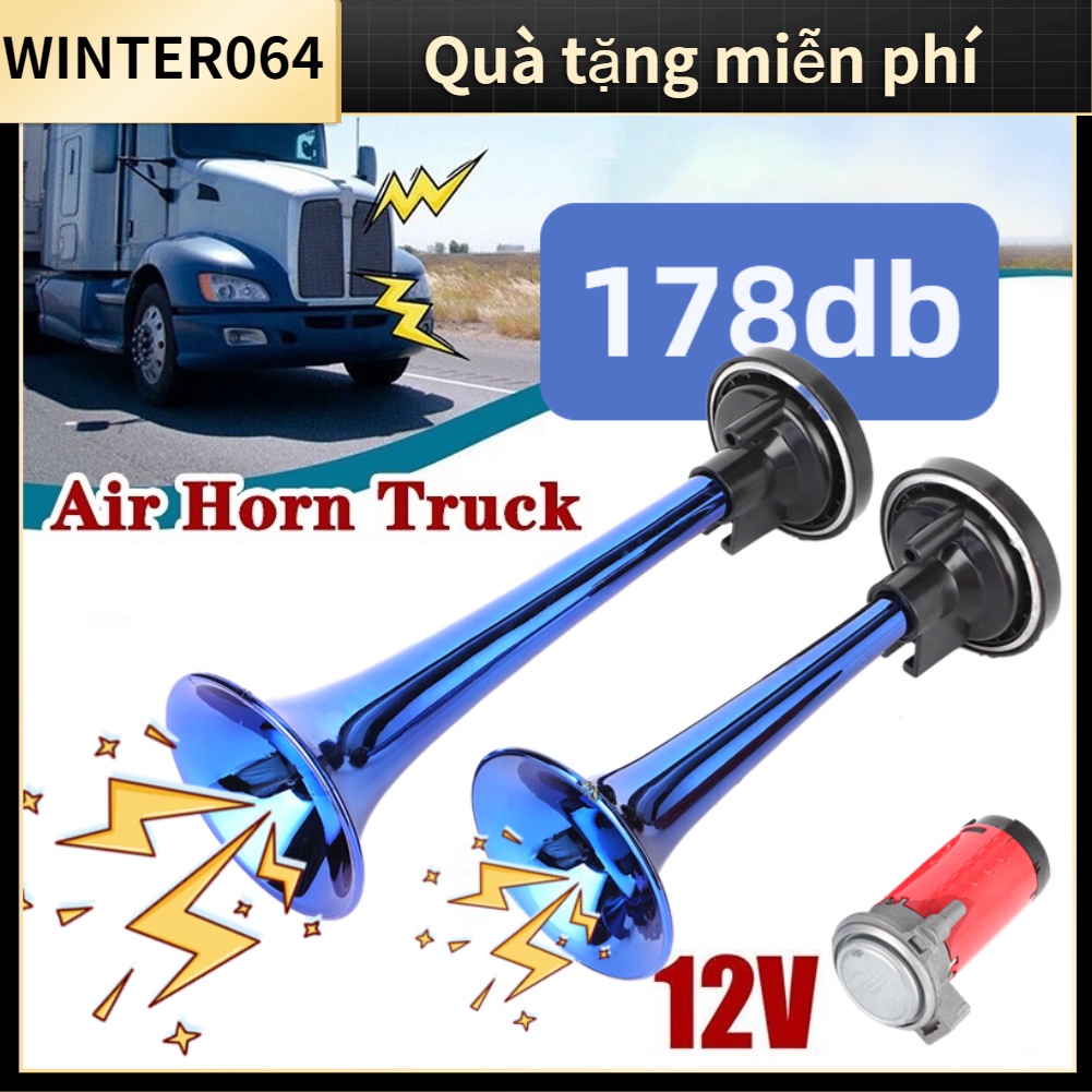 Kèn hơi 12V 178dB đôi âm thanh lớn với máy nén khí cho ô tô Xe thuyền Winter064