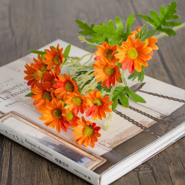 Cành Hoa cúc họa mi dài 53cm 16 bông 5 nhánh trang trí bền, đẹp, sang trọng, thanh lịch, phụ kiện decor các studio