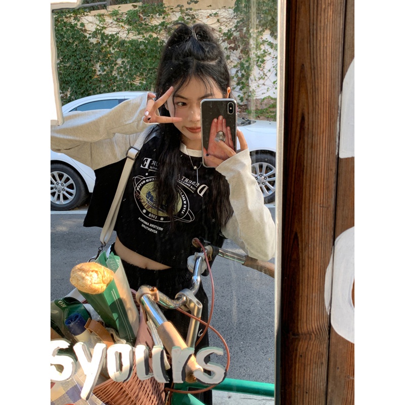 NRVP Áo thun nữ dài tay phong cách Hàn Quốc thời trang 2023