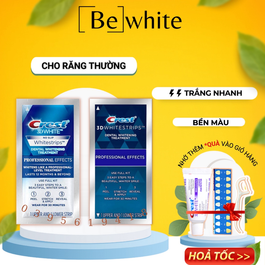 Miếng dán trắng răng Crest Professional CHÍNH HÃNG MỸ - Miếng dán Crest giúp hàm răng trắng sáng mạnh mẽ