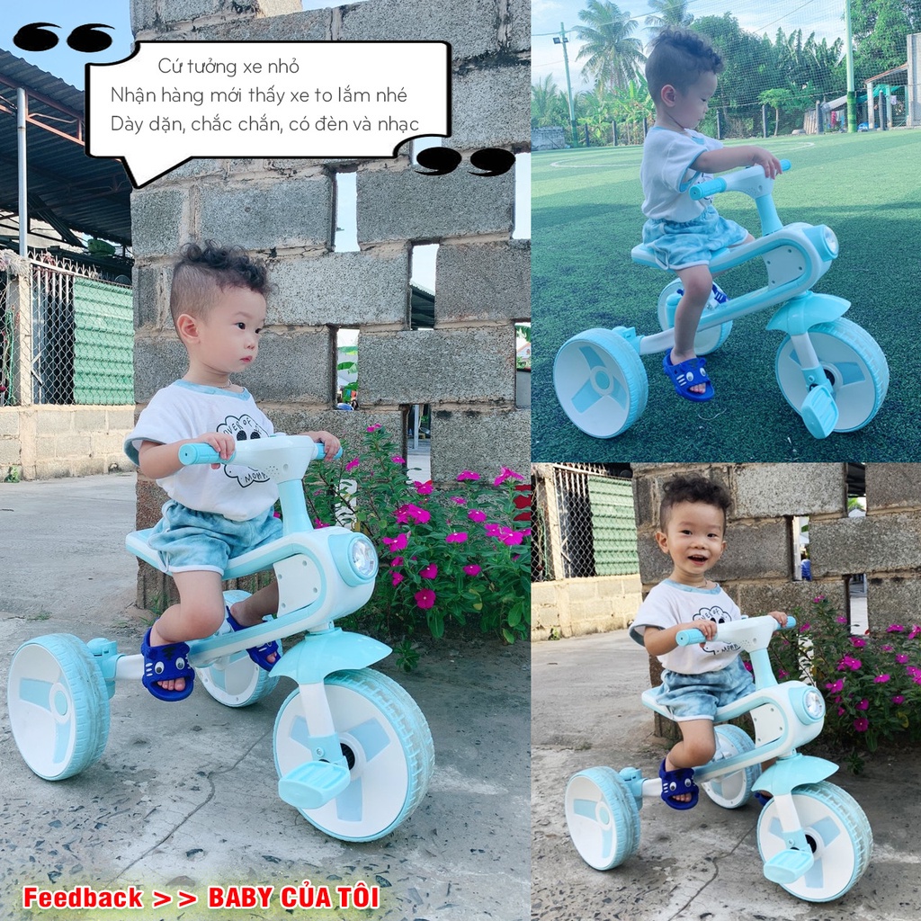 Xe chòi chân kết hợp xe đạp ba bánh cao cấp có đèn SL1302