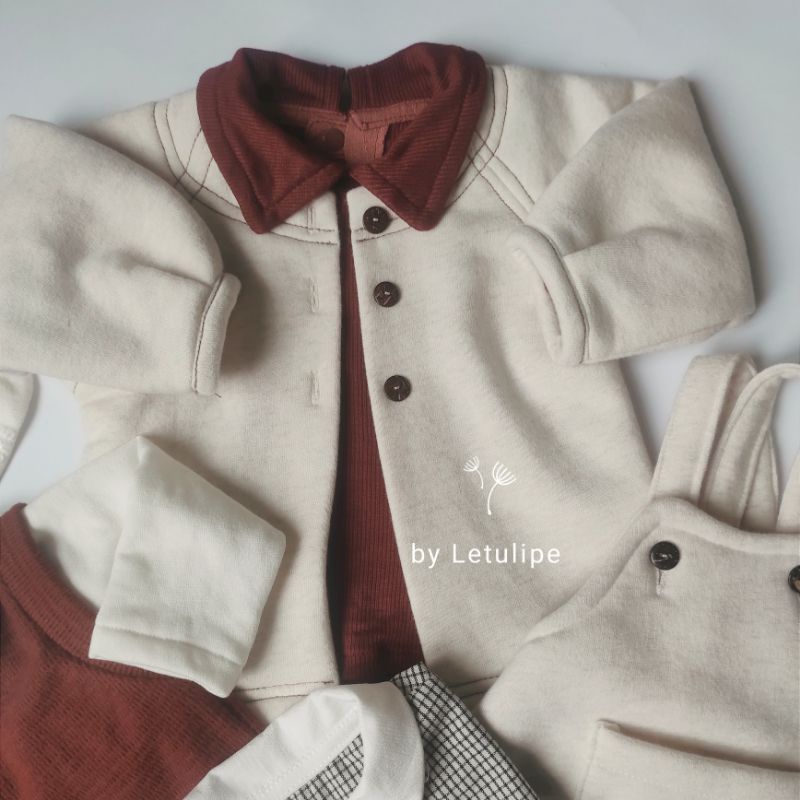 Set cotton nỉ đỏ trắng cho bé trai, bé gái diện Noel siêu xinh