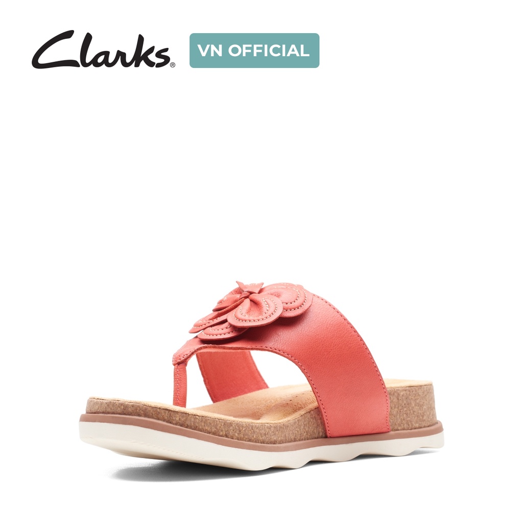 Dép Xỏ Ngón Da Nữ Clarks Brynn Style màu Bright Coral