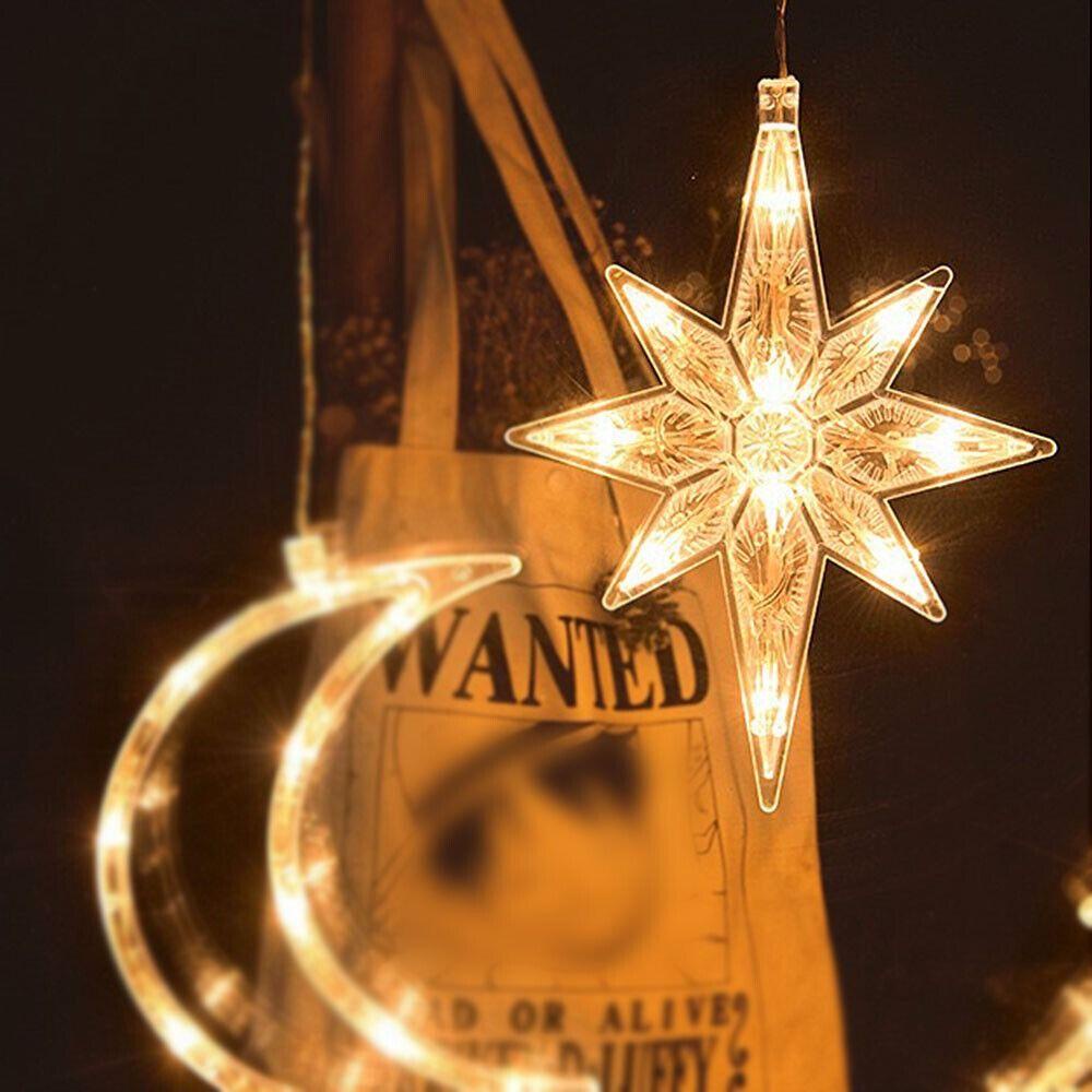 GOGOUP Rèm Cửa Đèn LED Hình Bông Tuyết Có Giác Hút Mới