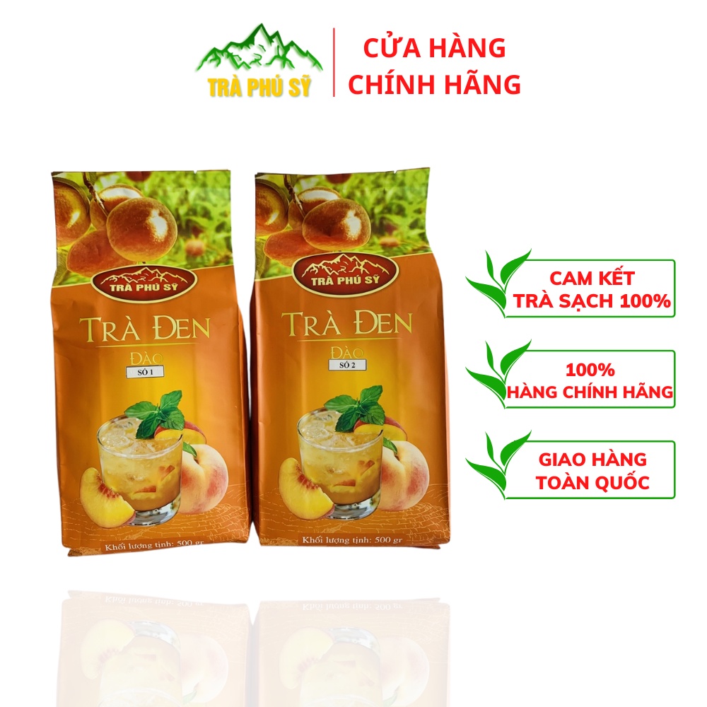 Trà Đen Hương Đào Túi Lọc ( Gói 500gr ) 95% Trà Olong Ủ Men Hương Thảo Mộc