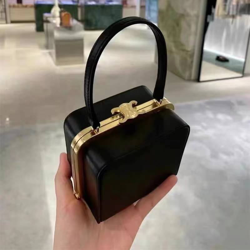 LY0S CELINE Arc de Triomphe bag women's genuine leather presbyopic box bag small square bag underarm bagel bag mini portable shoulder messenger bag