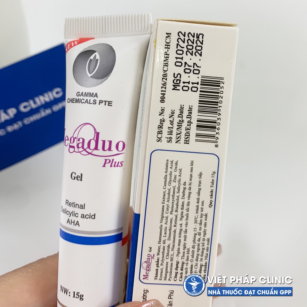 Megaduo Gel 15g - Bản AHA và Plus Retinal 1.0 - Dưỡng da, giảm mụn